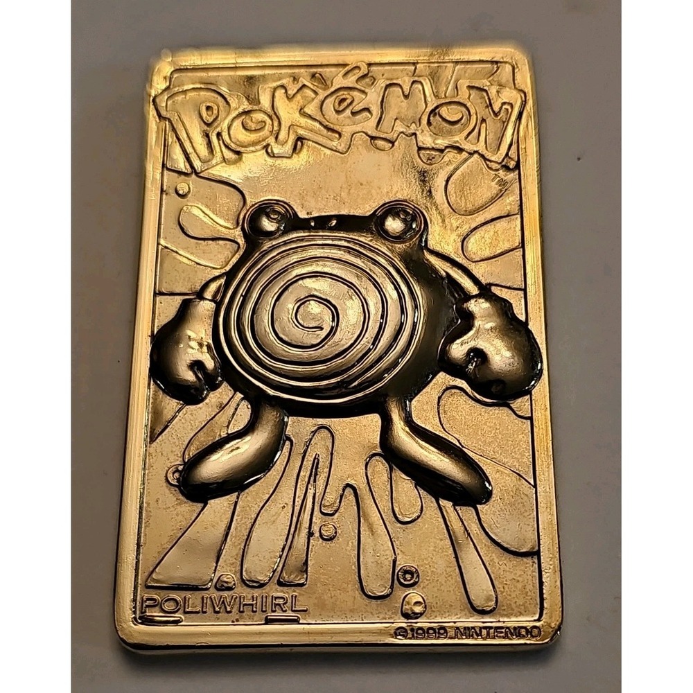 Pokemon Poliwhirl 23K Gold Plated 1999 Collectible Trading Card Limited Edition